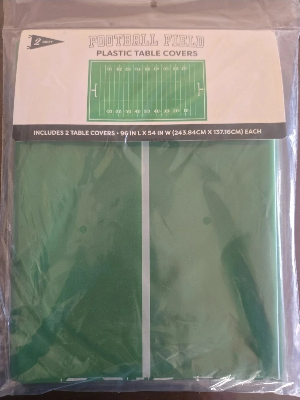 Football Field Plastic Table Covers - Green