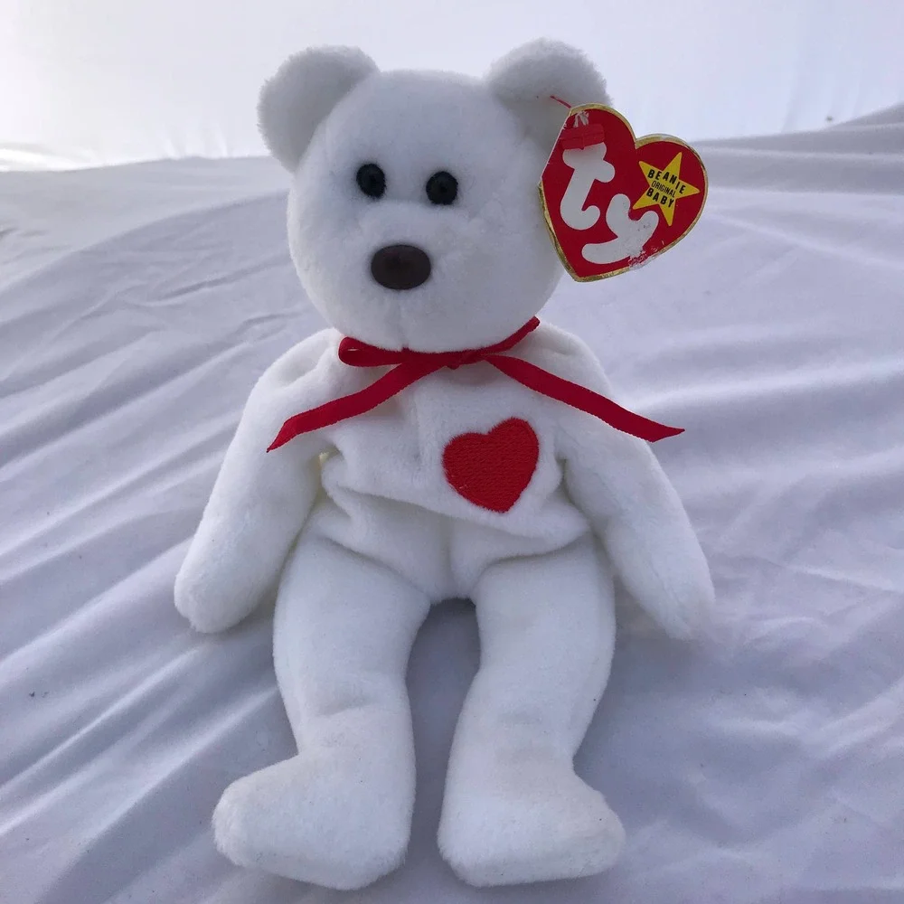 Valentino Bear, Ty Beanie Baby! Retired Valentines Gift, Toy Bear Christmas Gift