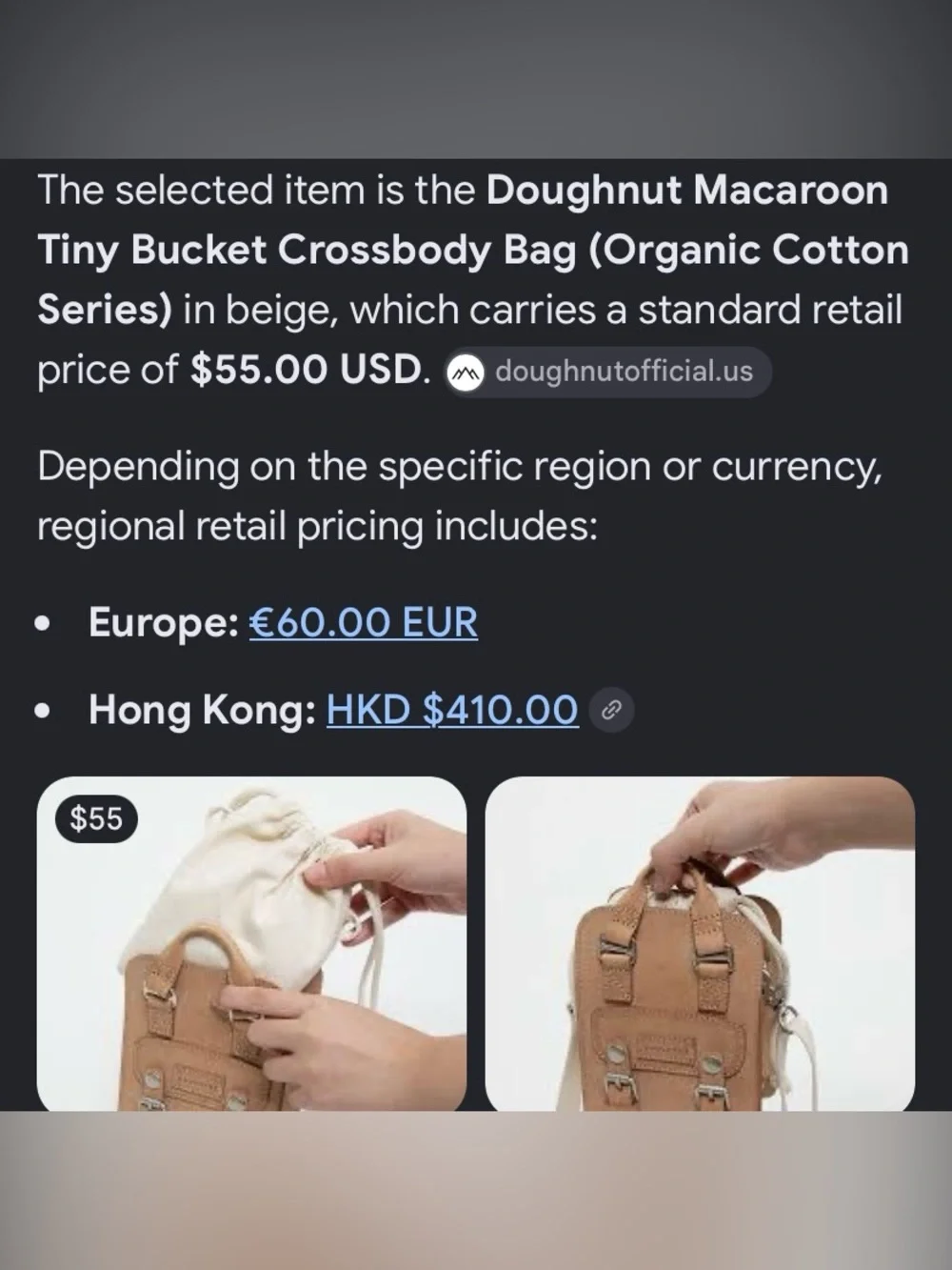 Doughnut shell backpack marking