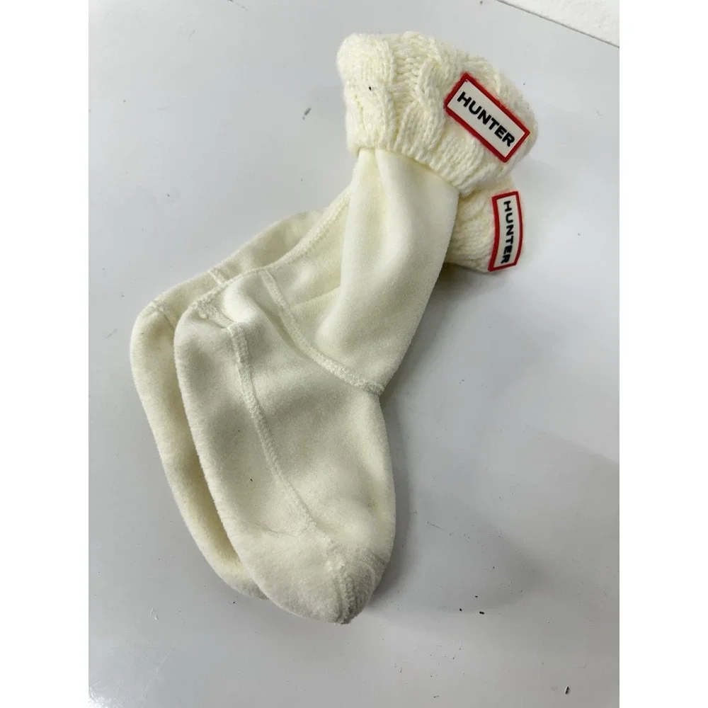 Hunter Kids Girls Stitch Cable Boot‎ Sock Liner Cream / Size Medium (11-13)