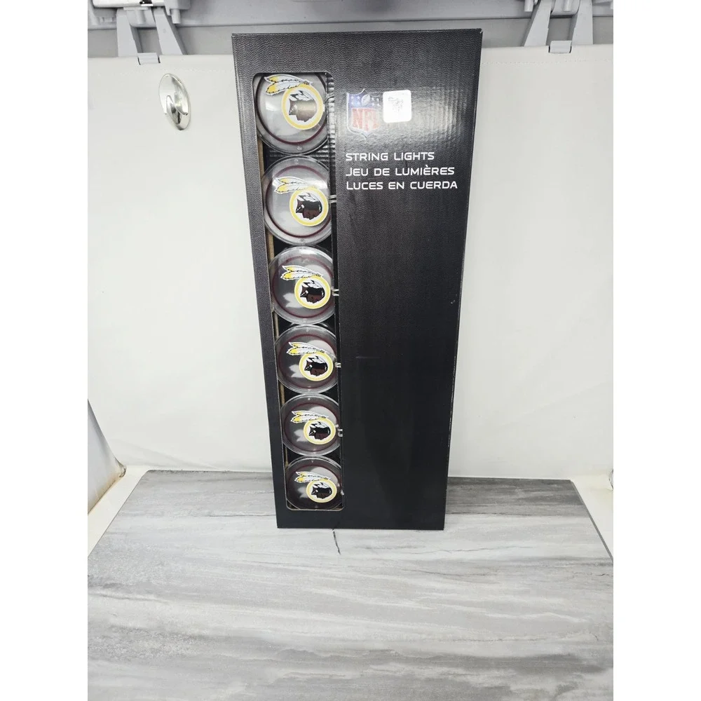 Washington Redskins New Old Stock String LED‎ Lights Man Cave Party 9 Foot Long