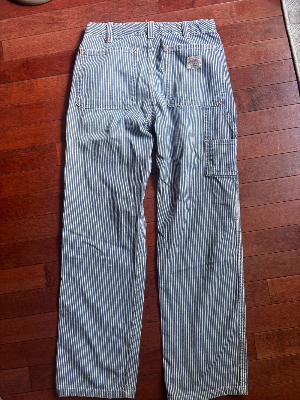 Vintage Polo Country Ralph Lauren Boys Size 12 Hickory Stripe Carpenter Pants