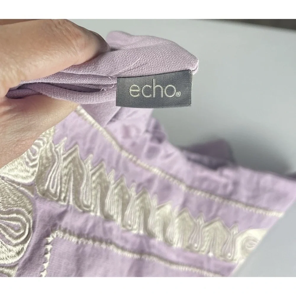Echo Design 23 x 23 Lavender Embroidered Pillow Shams Set Of 2