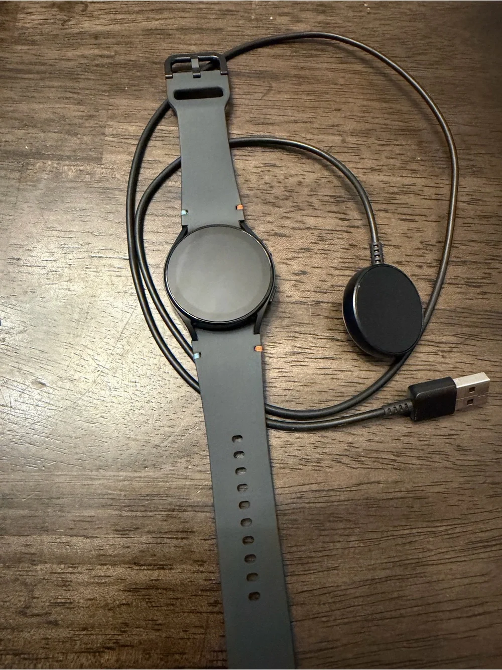 Samsung Galaxy Watch FE Smartwatch - Gray with Orange Accents