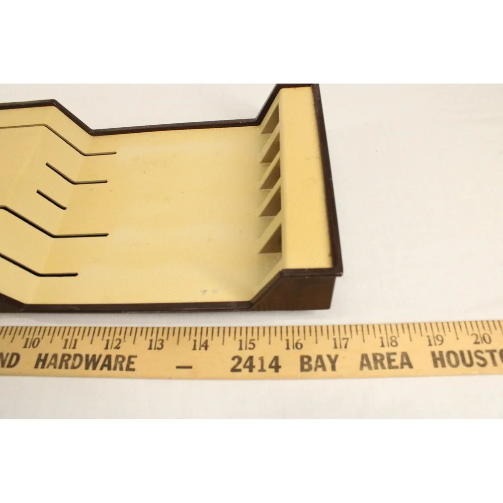 Cutco Knife Storage Tray Wall Mount 5 Slot Brown Cream Plastic