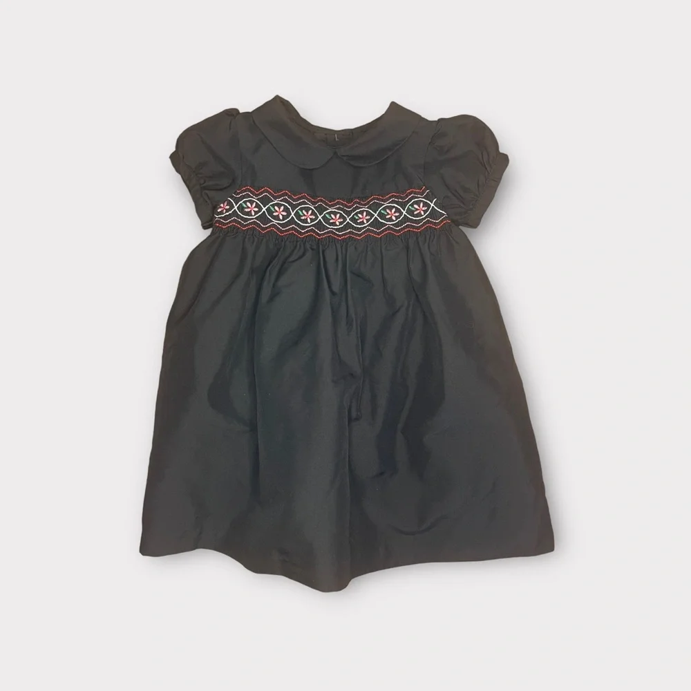 OshKosh B'gosh Black Dress with Red and White Smocking