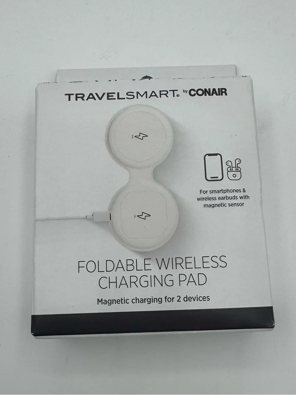 Travel Smart by conair 2 Device Magnetic‎ 15W Wireless Charge NEW