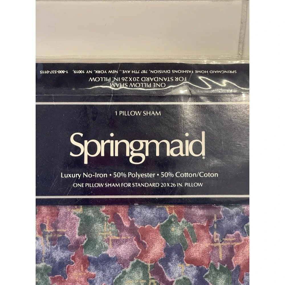 Vintage Springmaid Spring Jewel Single Pillow‎ Sham Standard No Iron 1990s New