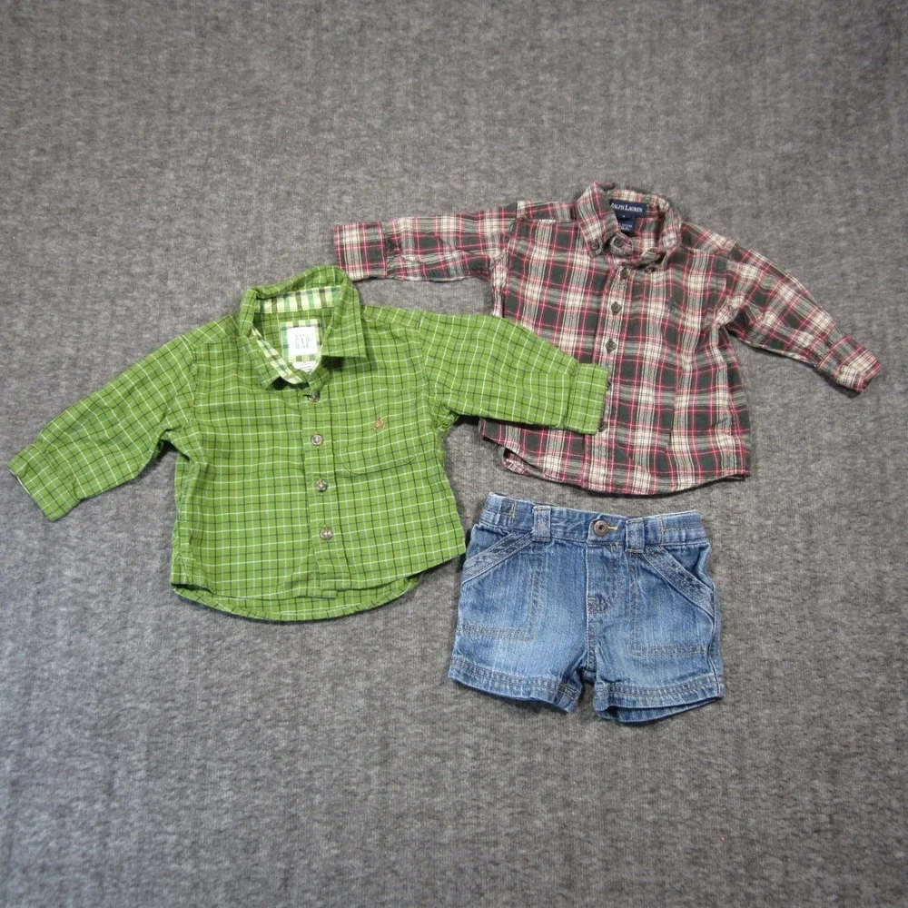 Lot of Baby Clothes 3-6M Long Sleeve Shirts‎ Denim Shorts Casual Outdoor Outfits