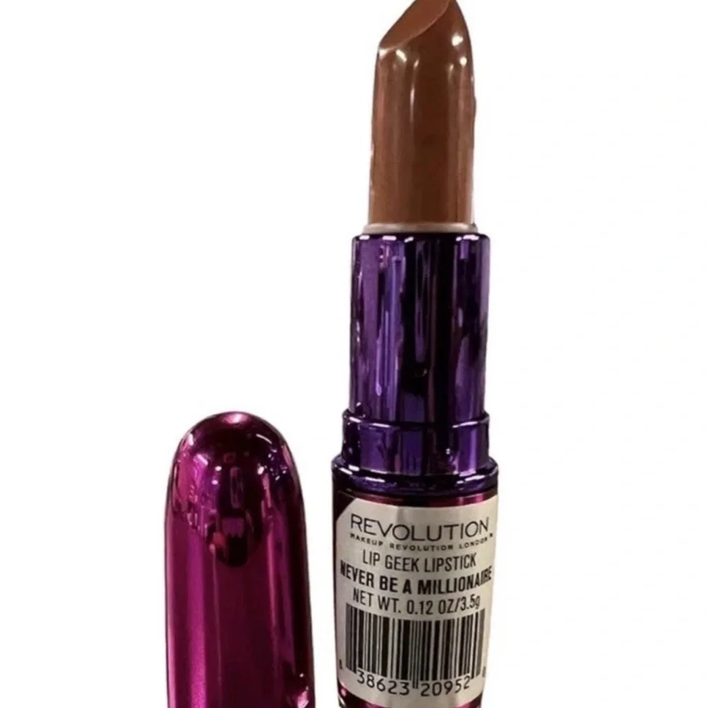 Makeup Revolution Lip Geek‎ Lipstick NEVER BE A MILLIONAIRE New Beige Brown