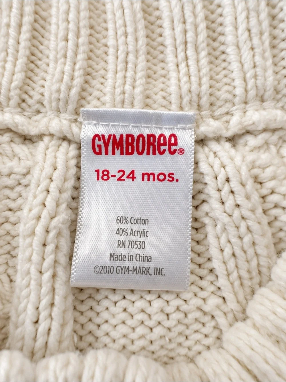 Gymboree machine size