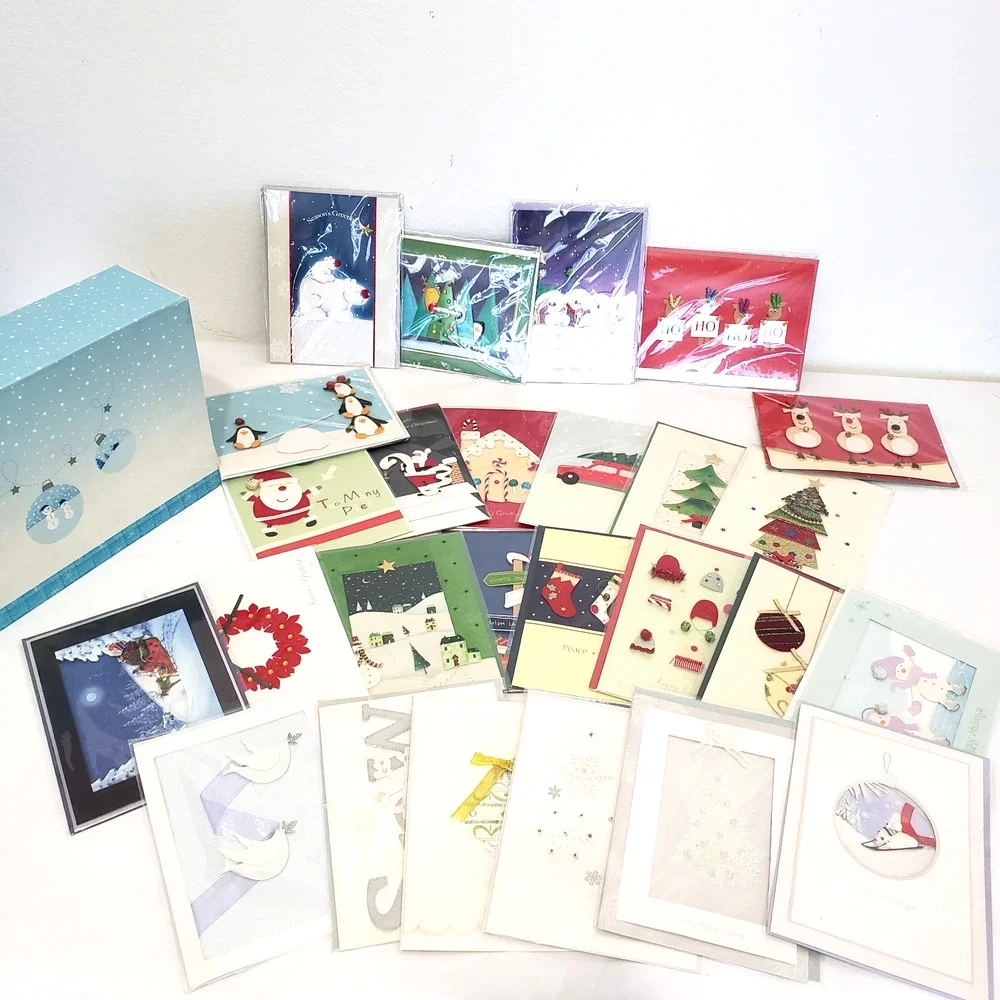 Box of 26 Burgoyne Elegant Hand Crafted Holiday Cards Matching Envelopes SEALED