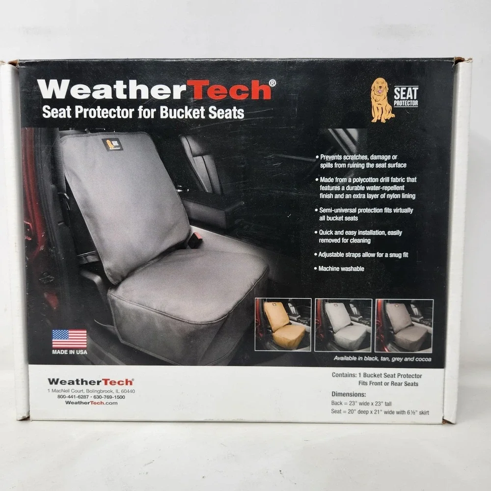 WeatherTech SPB002CH Seat Protector for Bucket Seats Charcoal Cocoa Made in USA