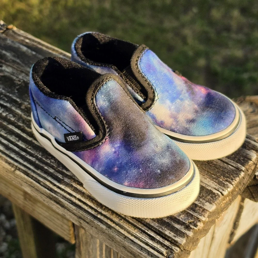 Vans Galaxy Slip Pull On Toddler Sneakers Shoes‎ Size 5 Little Man Style