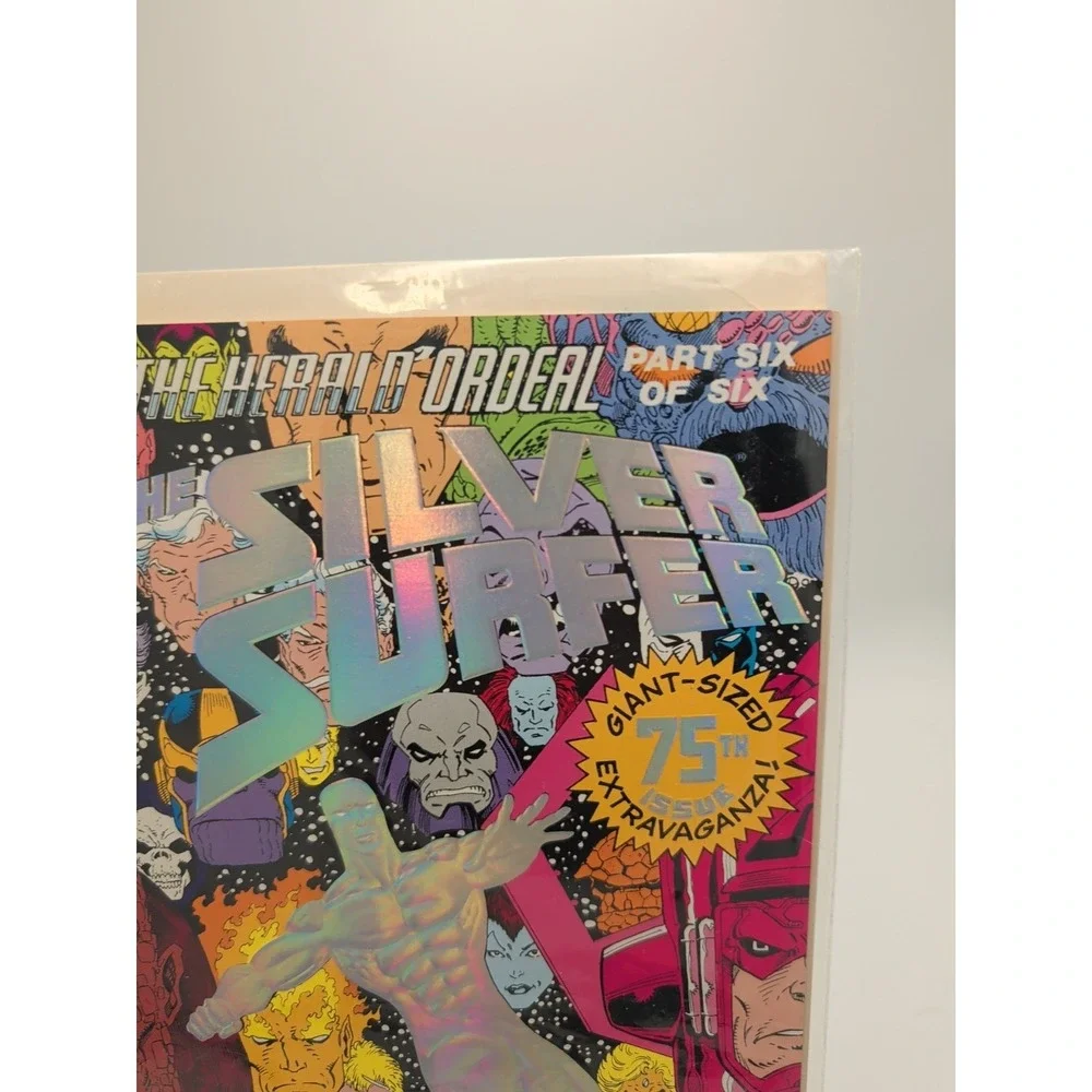 Silver Surfer 75 Marvel Comics 1992 The Herald Ordeal Hologram‎ Cover Ron Lim