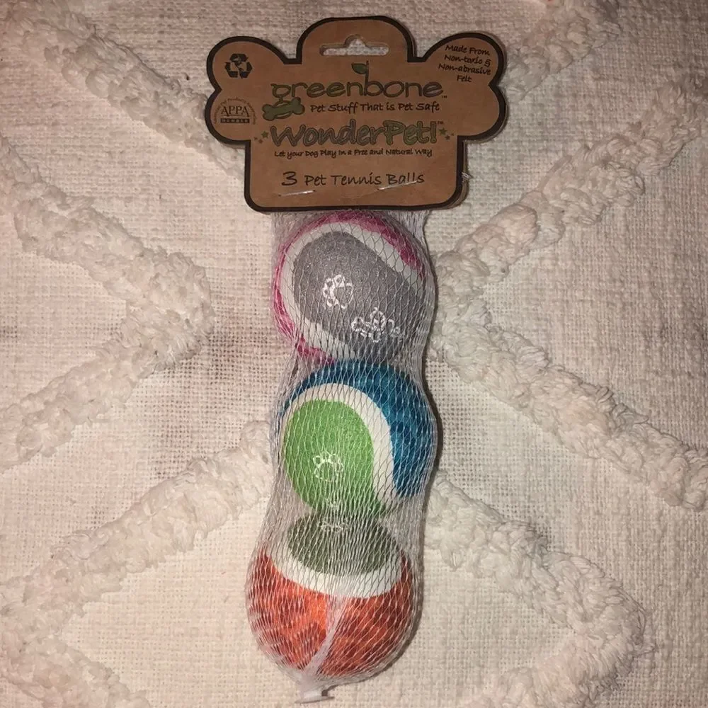 greenbone 3 Pet Tennis Balls Pet Safe Non-Toxic
