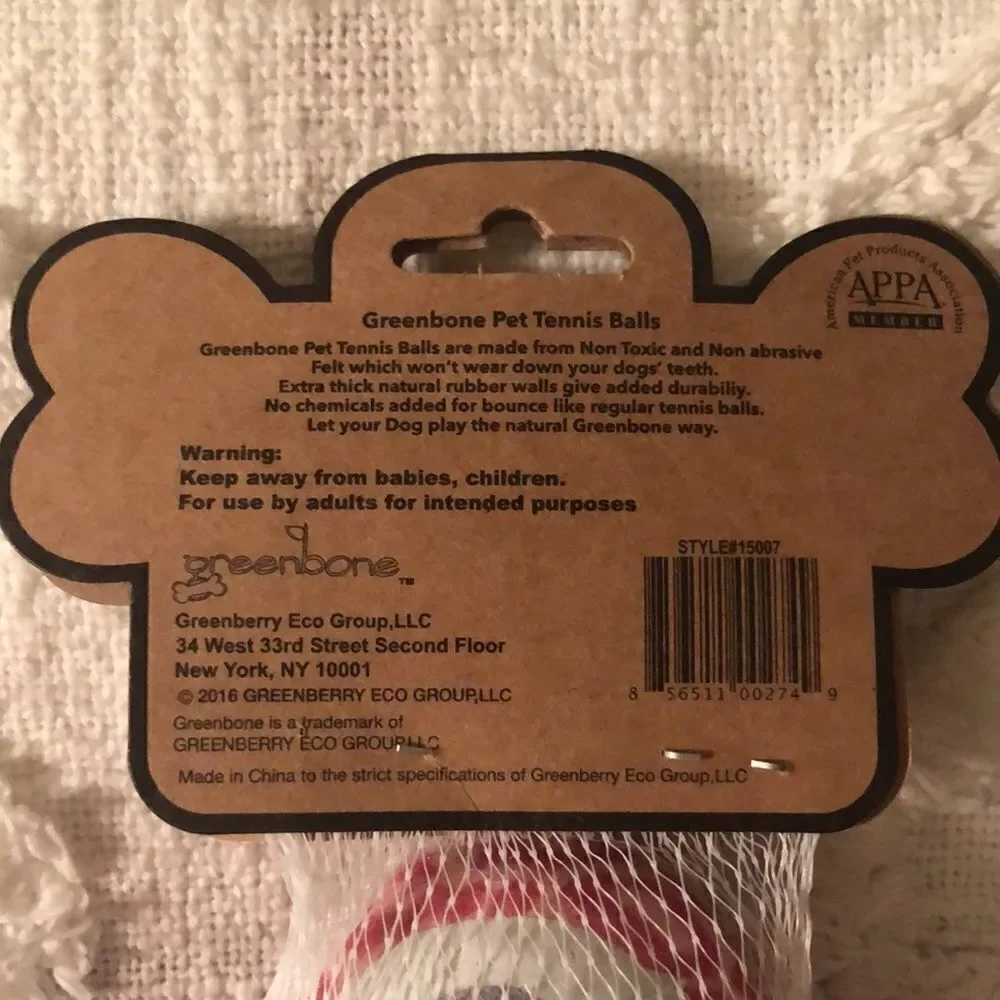 greenbone 3 Pet Tennis Balls Pet Safe Non-Toxic