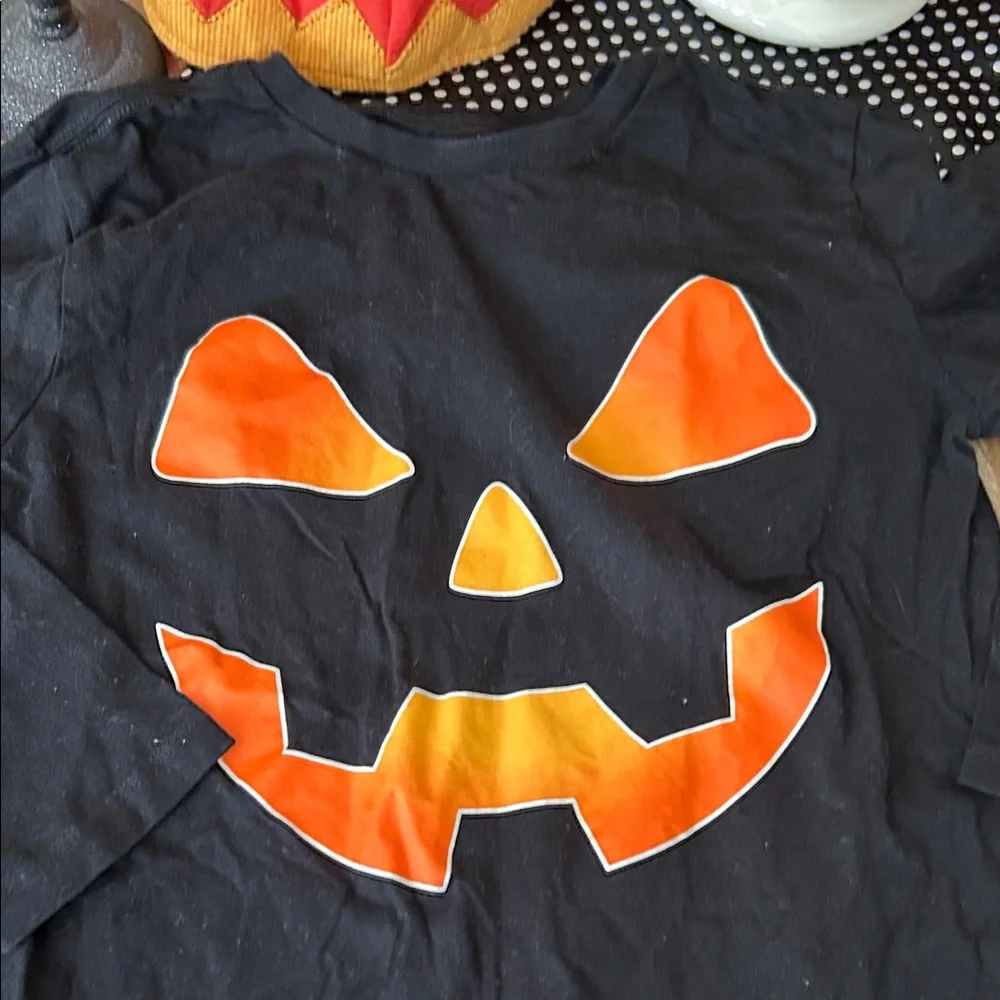 The Children's Place Black and Orange Pumpkin Long Sleeve Tee