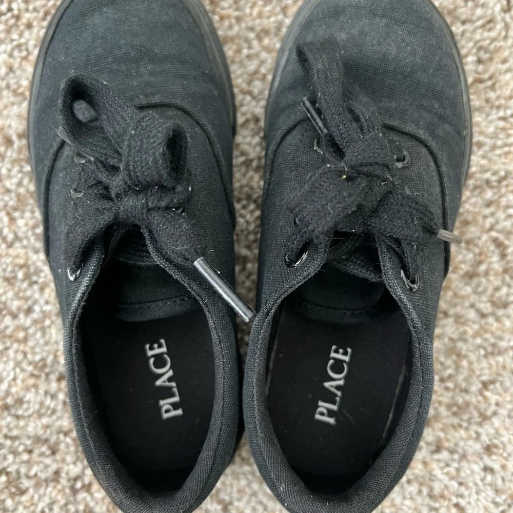 Children’s Place Kids Black Canvas Sneakers 11