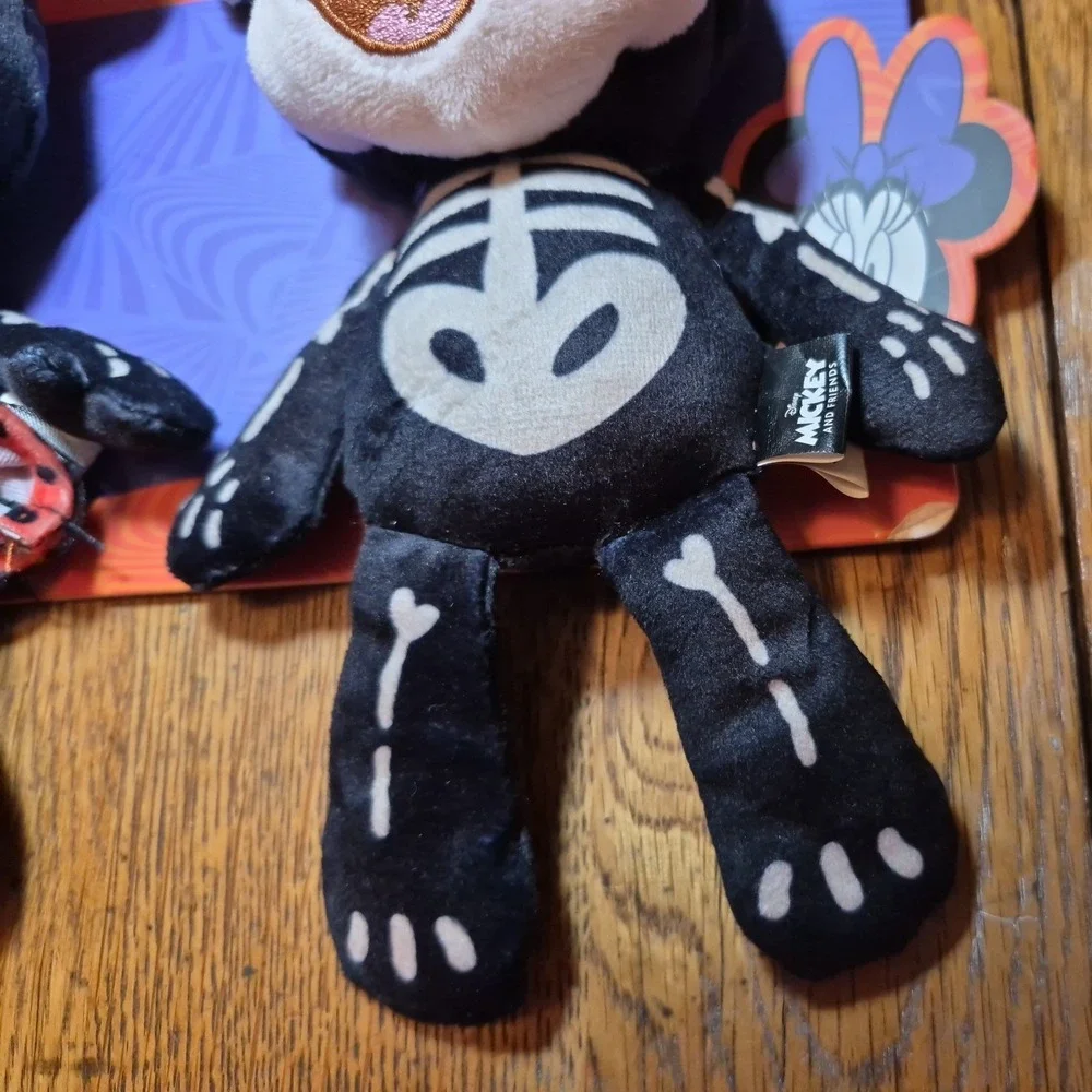 Disney Mickey Mouse Halloween Plush Skeleton Costume Toy w/ Tags crinkly squeaky