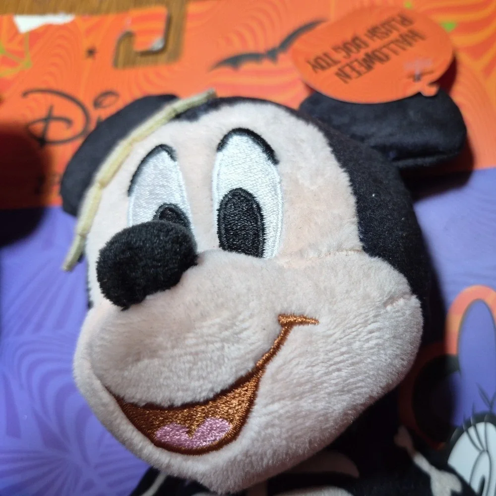 Disney Mickey Mouse Halloween Plush Skeleton Costume Toy w/ Tags crinkly squeaky