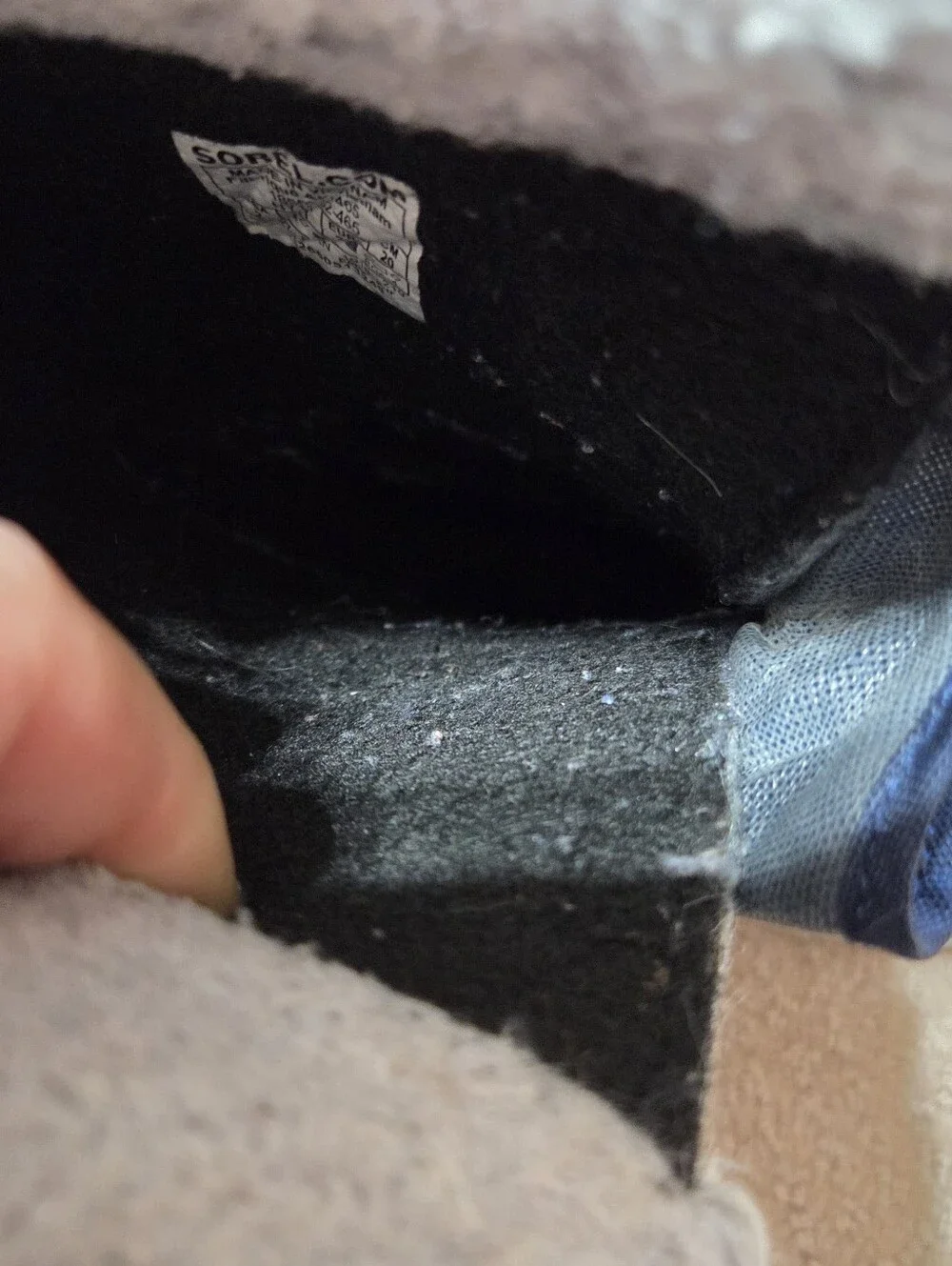 Sorel Yoot Pac Nylon waterproof snow boots in blue black sherpa collar Kids Sz 2