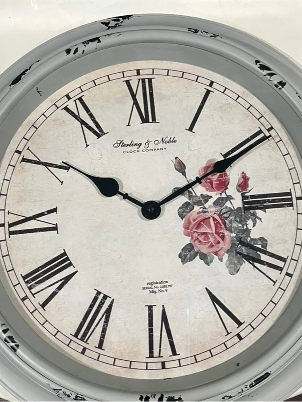 Rose Wall Clock - Frame with Pink Roses