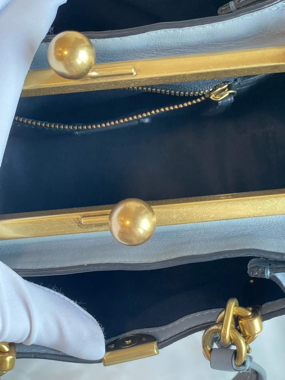 Coach blue leather