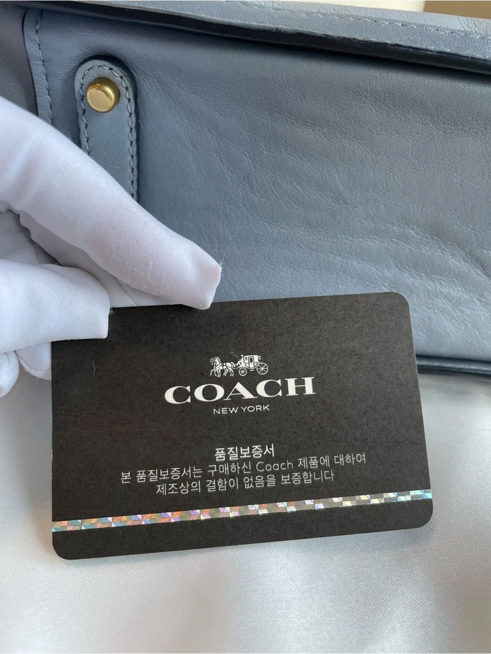 Coach blue leather