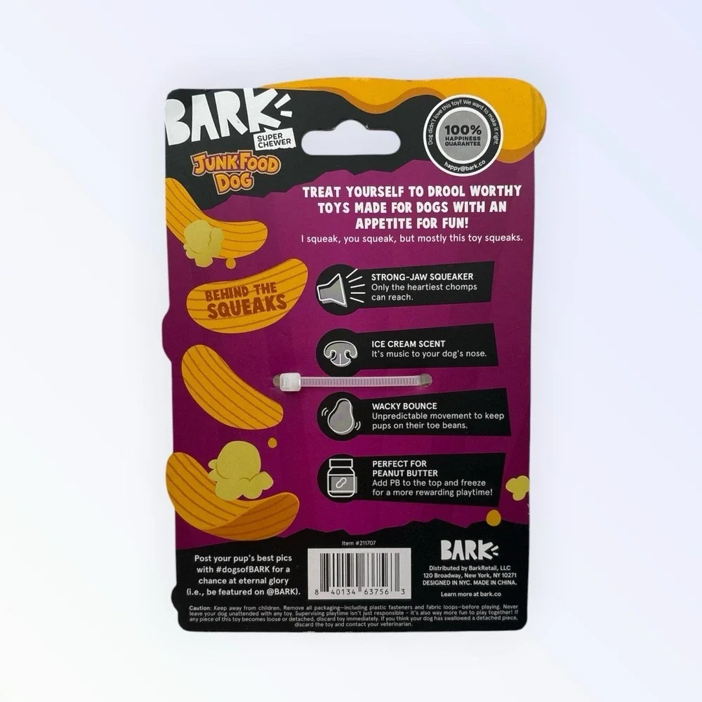 BARK Super Chewer Squeak Cone Dog Toy‎ Medium-Large
