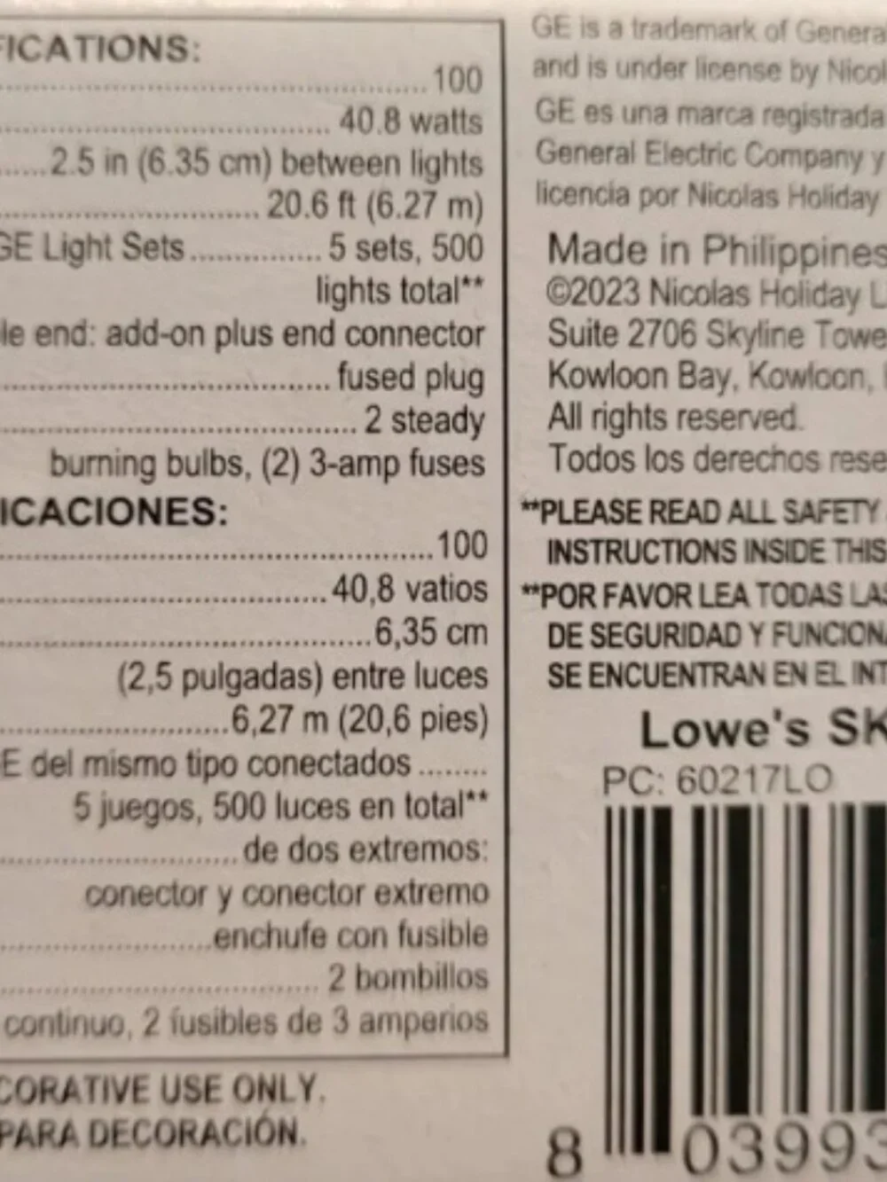 GE box string