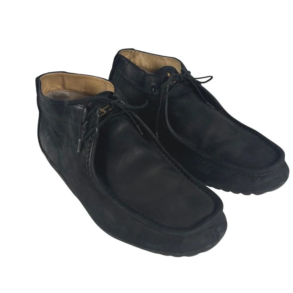 J.‎ Shoes Black Chukka Boots Leather Nubuck Wallabee Men Sz 12 UK 11 EUR 45.5