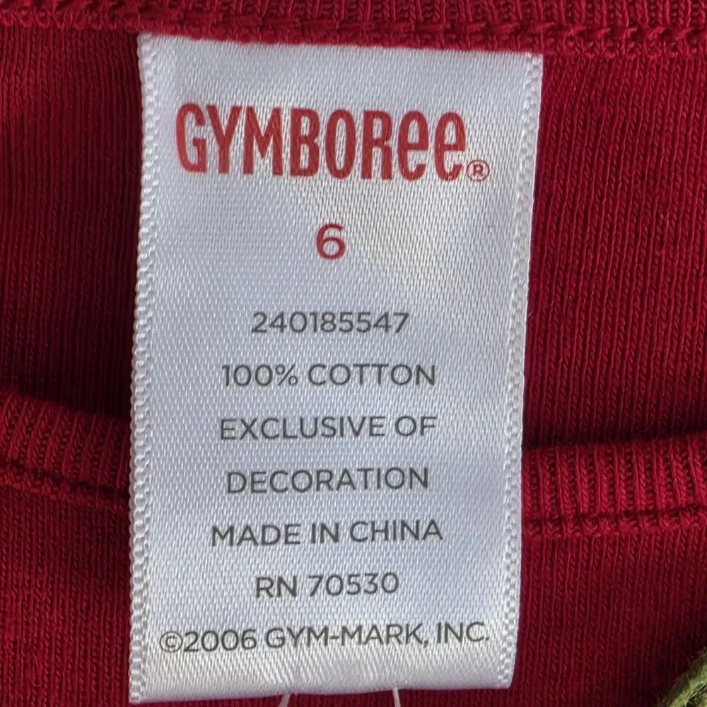 Vintage Gymboree Long Sleeved Top Size 6 Red Floral Layered T-Shirt 2007 NWT