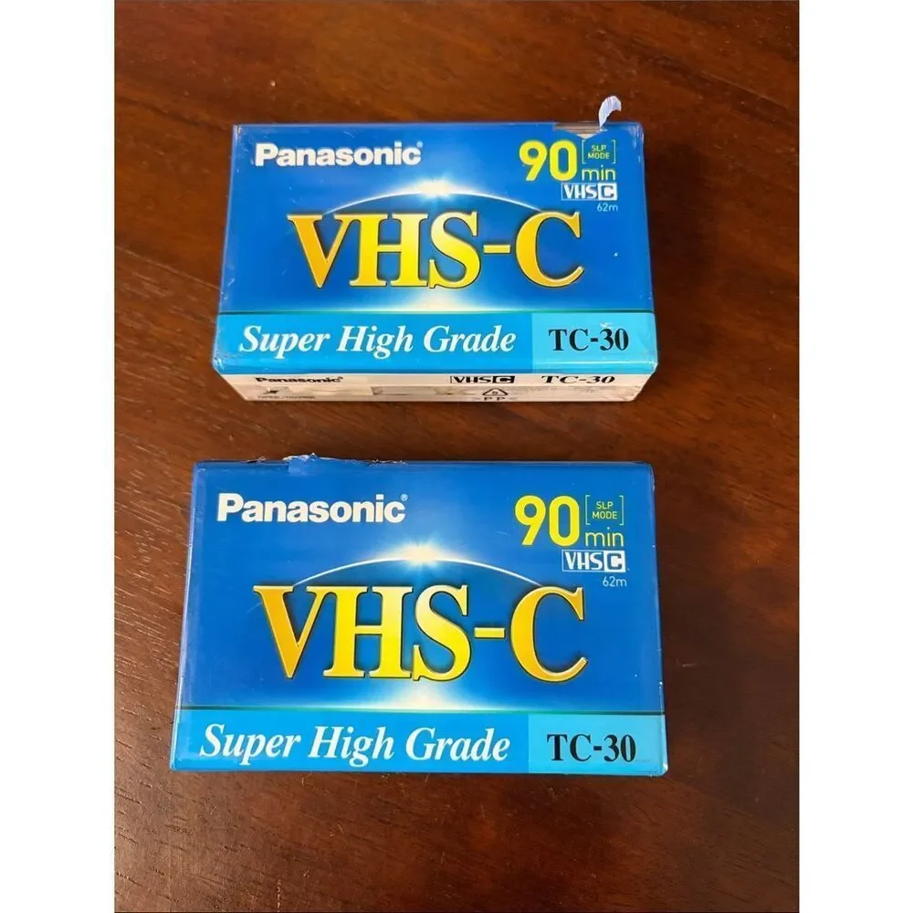Panasonic VHS-C Super High Grade Tape TC-30 90 Minutes Factory Sealed - Lof of 2