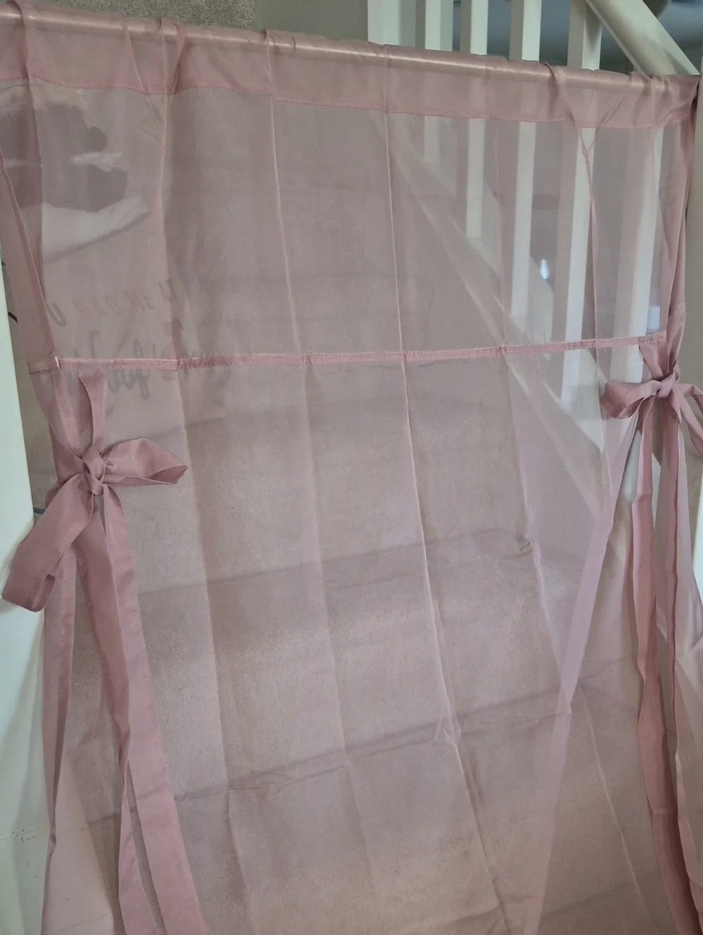 Sheer Tie-Back Window Curtain Panel Dusty Rose
