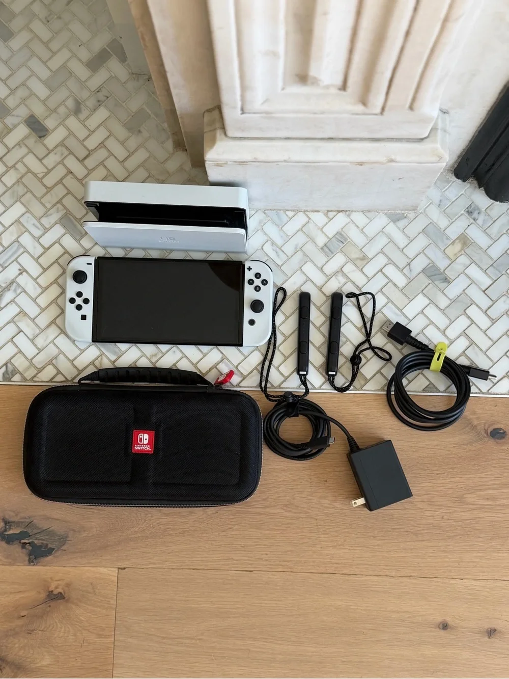 Nintendo Switch OLED Model 64GB - White + 512GB MicroSD Card Bundled W/ Case