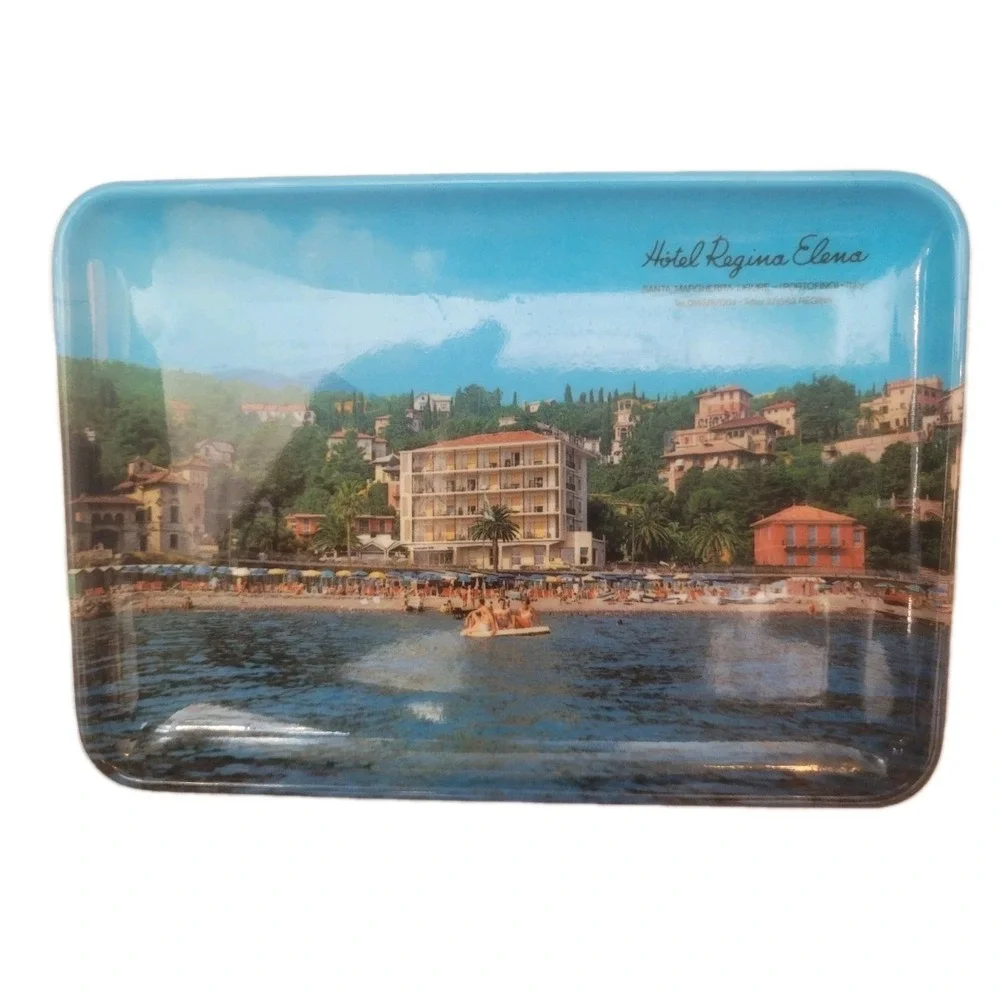 Vtge Souvenir tray From Hotel Regina Elena ‎ Santa Margherita Ligure Italy 6×4