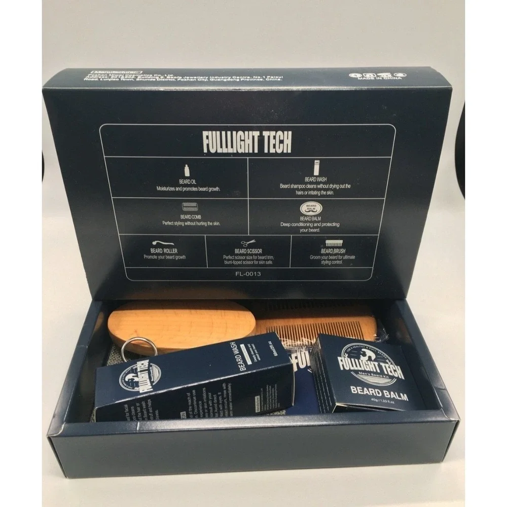 NEW Beard Growth‎ Kit For A Healthy & Full Beard Oil Comb Wash Balm Scissors