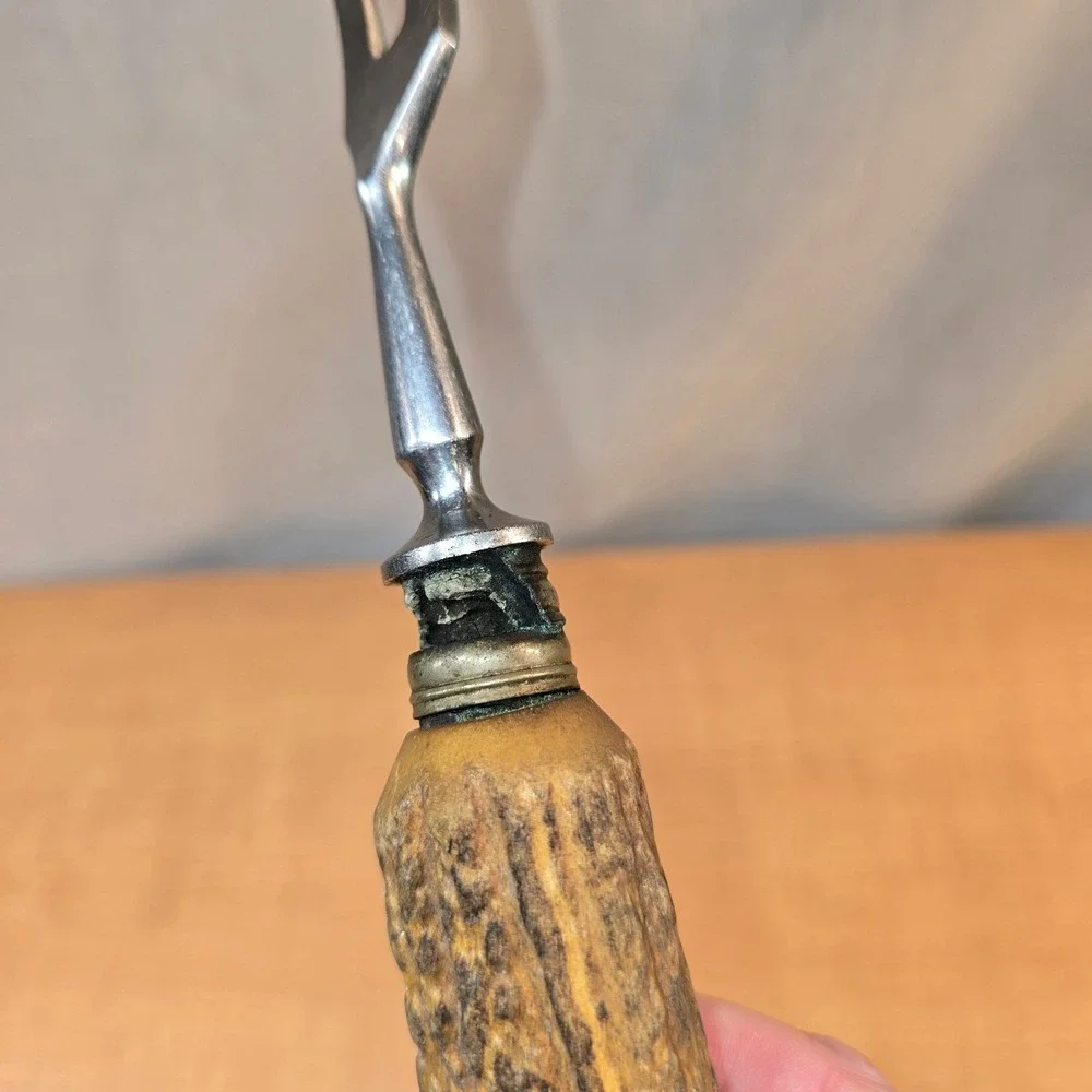 Stag Antler Handle Meat Carving Serving Fork 11