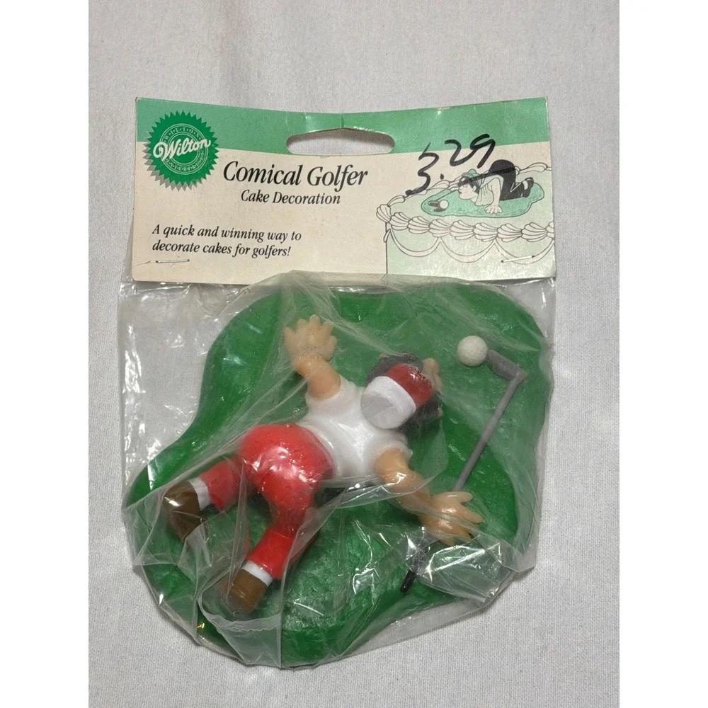 Vintage 1998 Wilton Comical Golfer Cake Decoration Topper 2113-2554 NIP