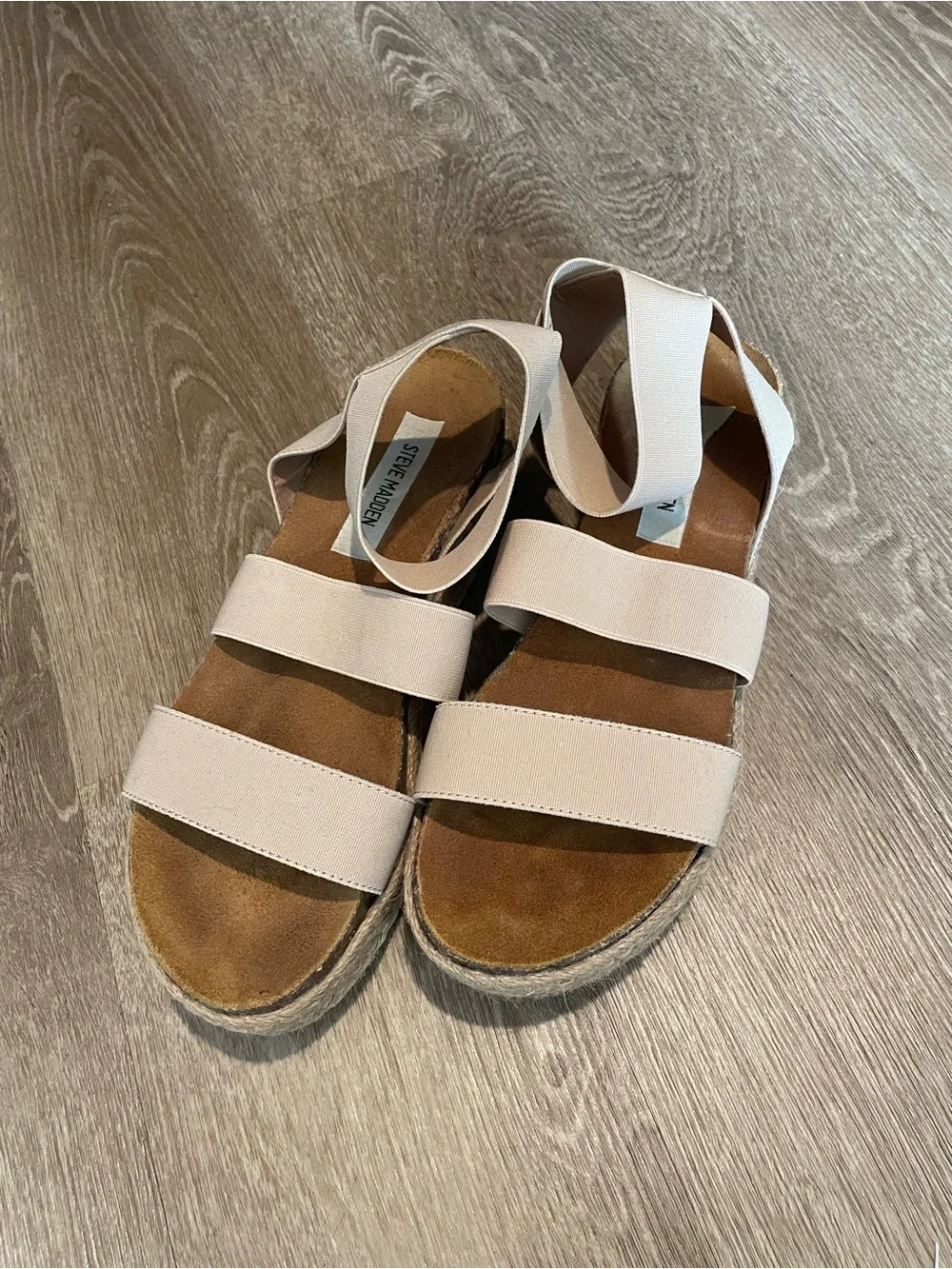 Steve Madden Cream Multi-Strap Espadrille Sandals