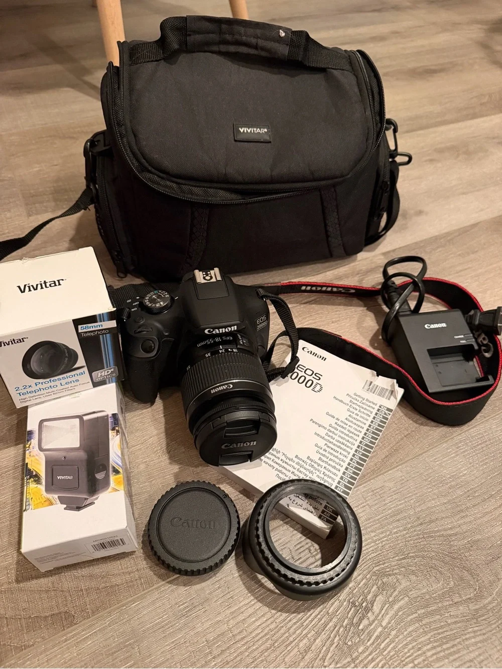 Canon DSLR EOS 2000D Camera Kit - Great Condition