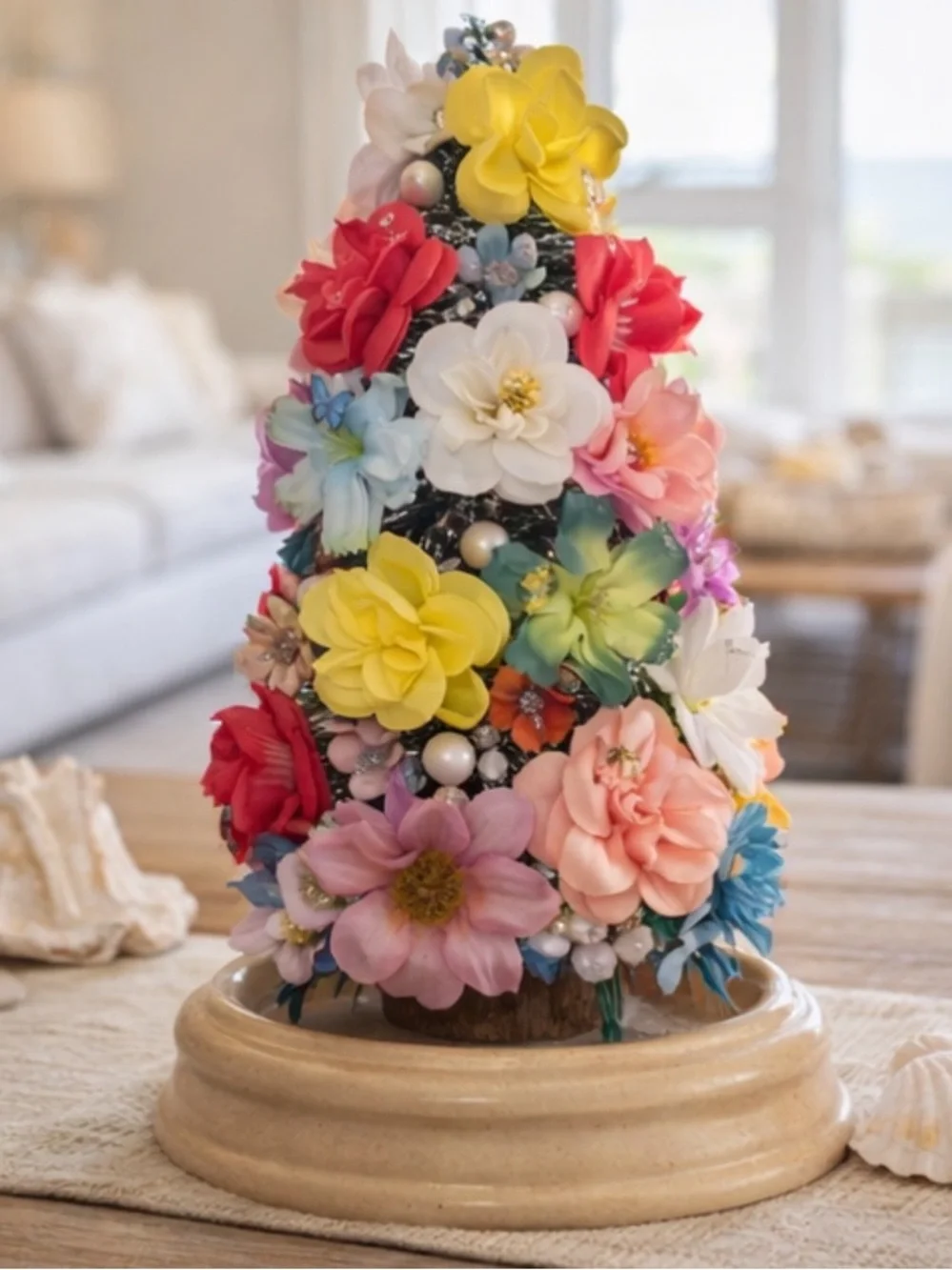 Multicolor Floral Decorative Tree 10 inch. - Home Accents