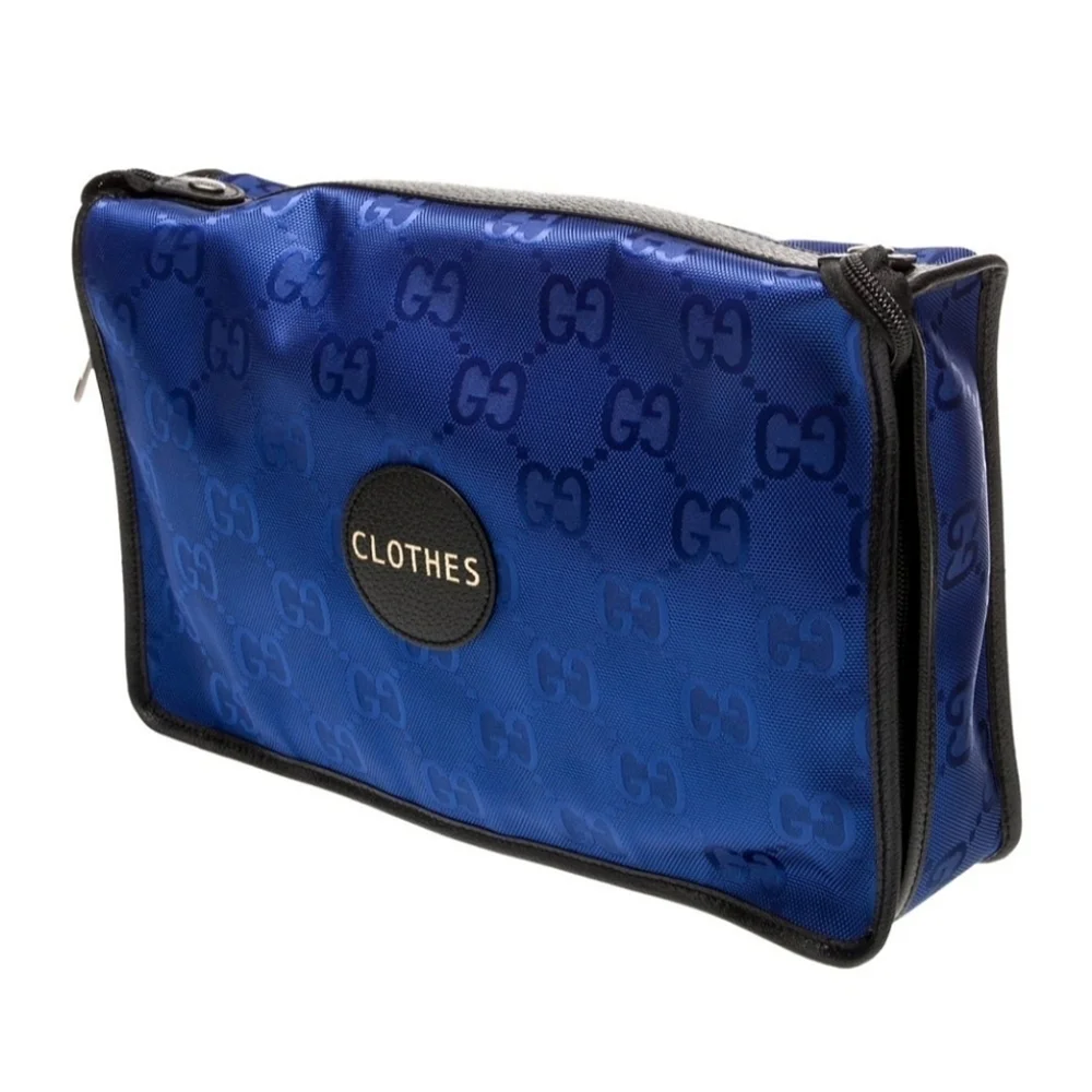 Authentic Gucci Royal Blue Travel Bag with GG Monogram Design
