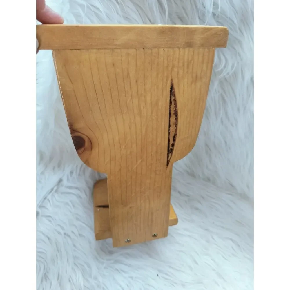 Vintage Homemade Wooden Toilet Paper Holder 6