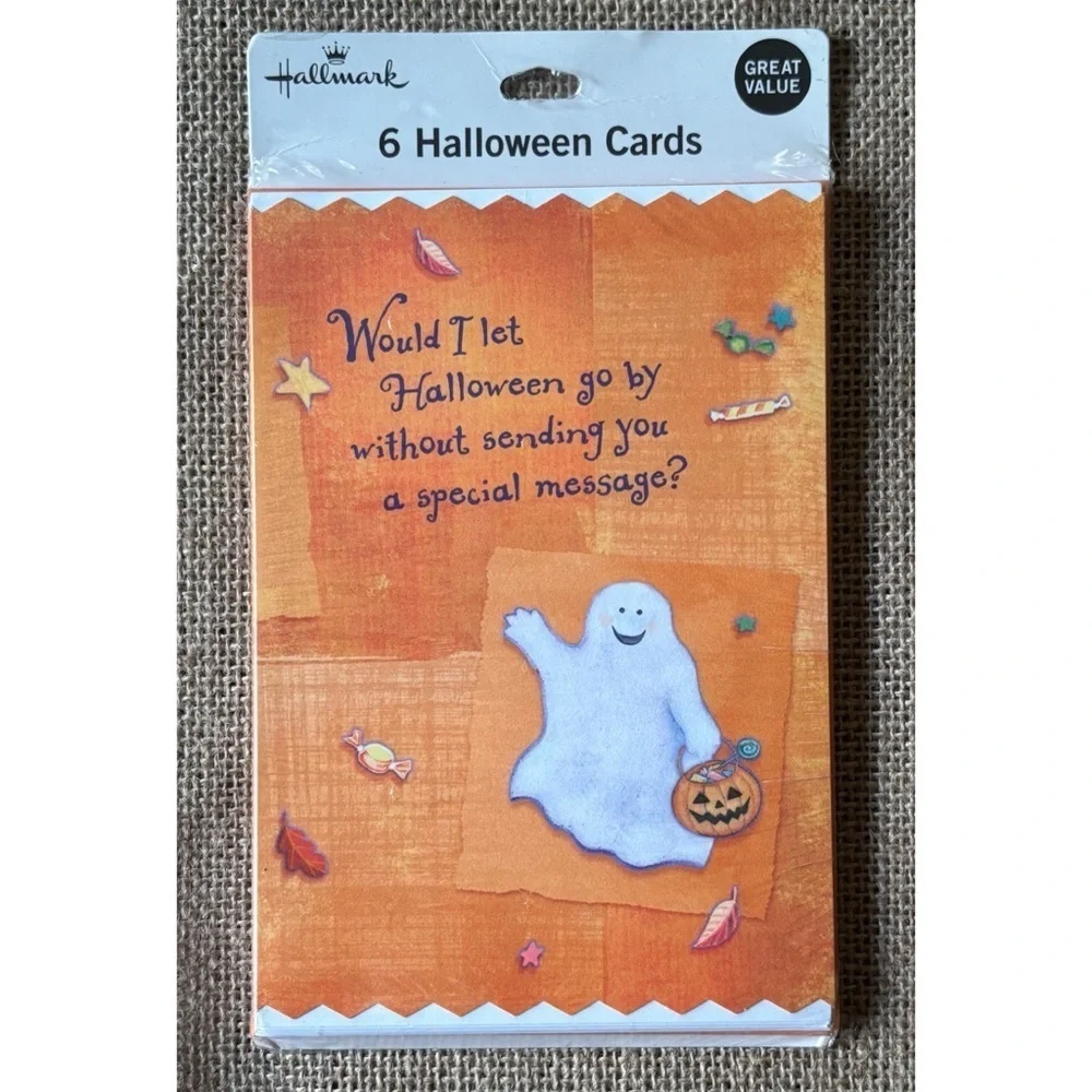 Hallmark Halloween Greeting Card Pack Of Six Happy Ghost Summerween Spooky Cute