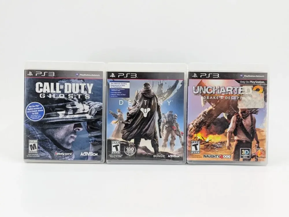PS3 PlayStation 3 Call of Duty Ghosts, Destiny, Uncharted 3 Game Lot Tested