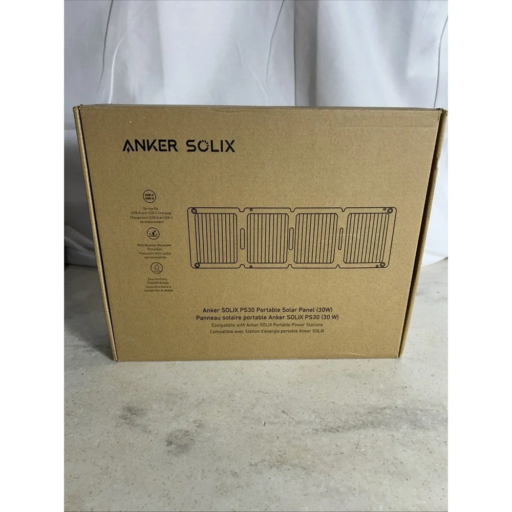 Anker Solix PS30 Solar Panel 30W Foldable Portable Solar Charger USB-C USB-A
