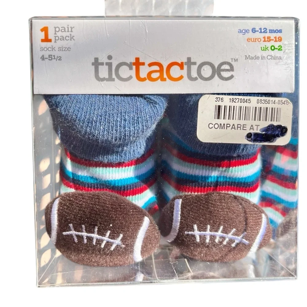Tic Tac Toe Baby Football Socks New in Box