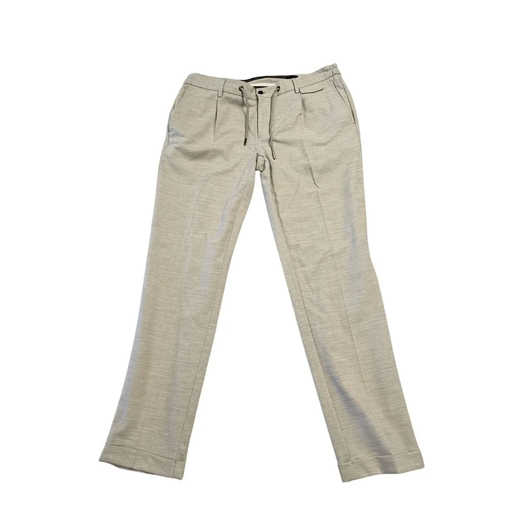 Maczoo‎ Gray Wool Blend Modern Fit Trousers Designed in Italy Size 48 WR569